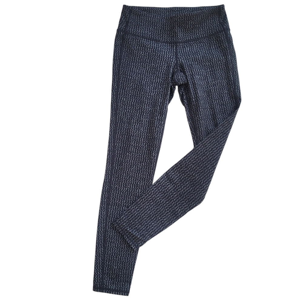Athleta textured Leggings Black White Zigzag Women’s S